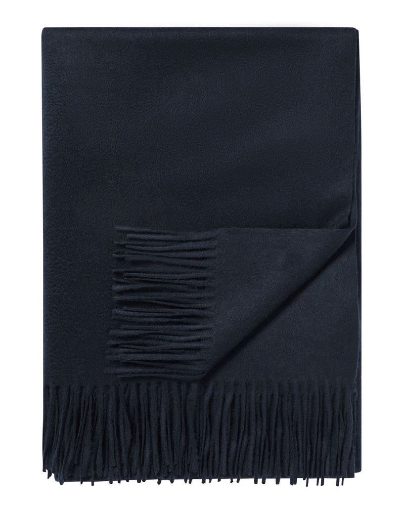 Unisex Woven Cashmere Blanket Navy Blue | N.Peal