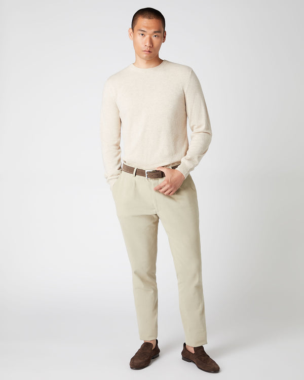 N.Peal Men's Suede Belt Brown