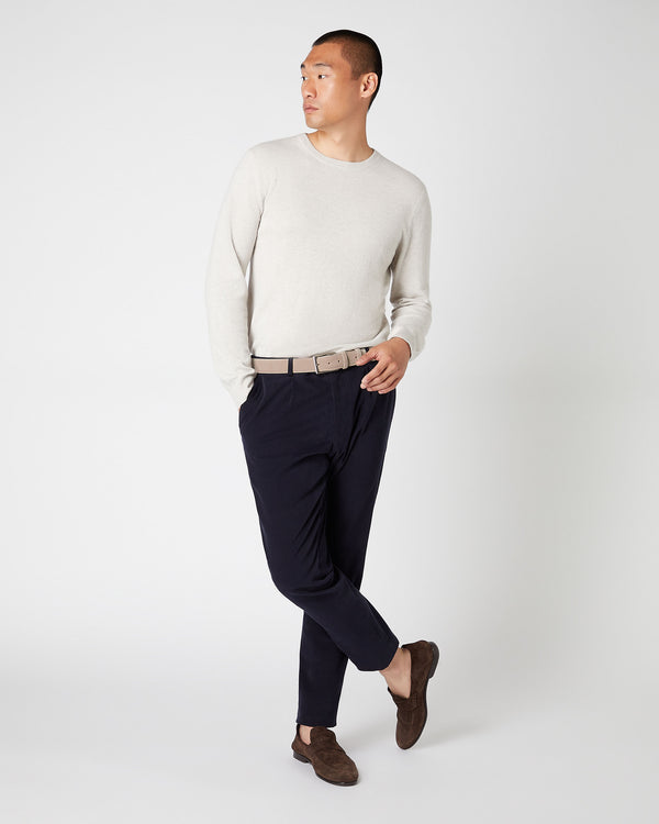 N.Peal Men's Suede Belt Taupe Brown