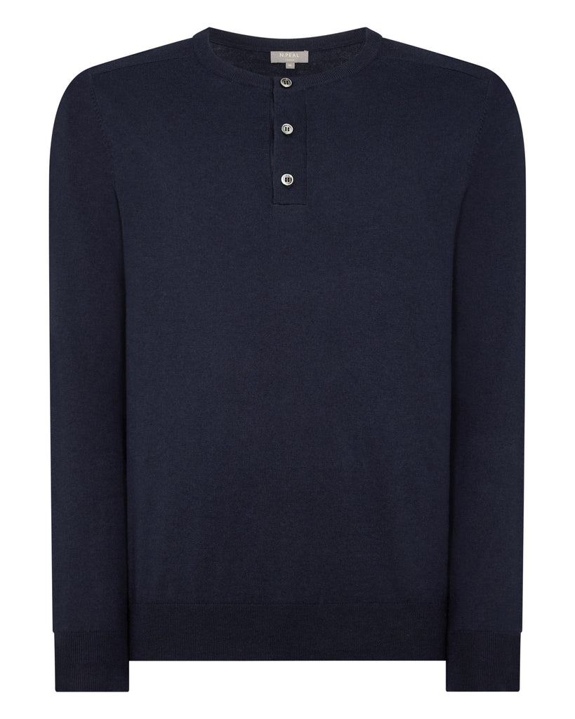トップス MAATEE&SONS SILK HENLEY NAVY SIZE2 AW23_NPG000538JB_NVY_2_1024x10