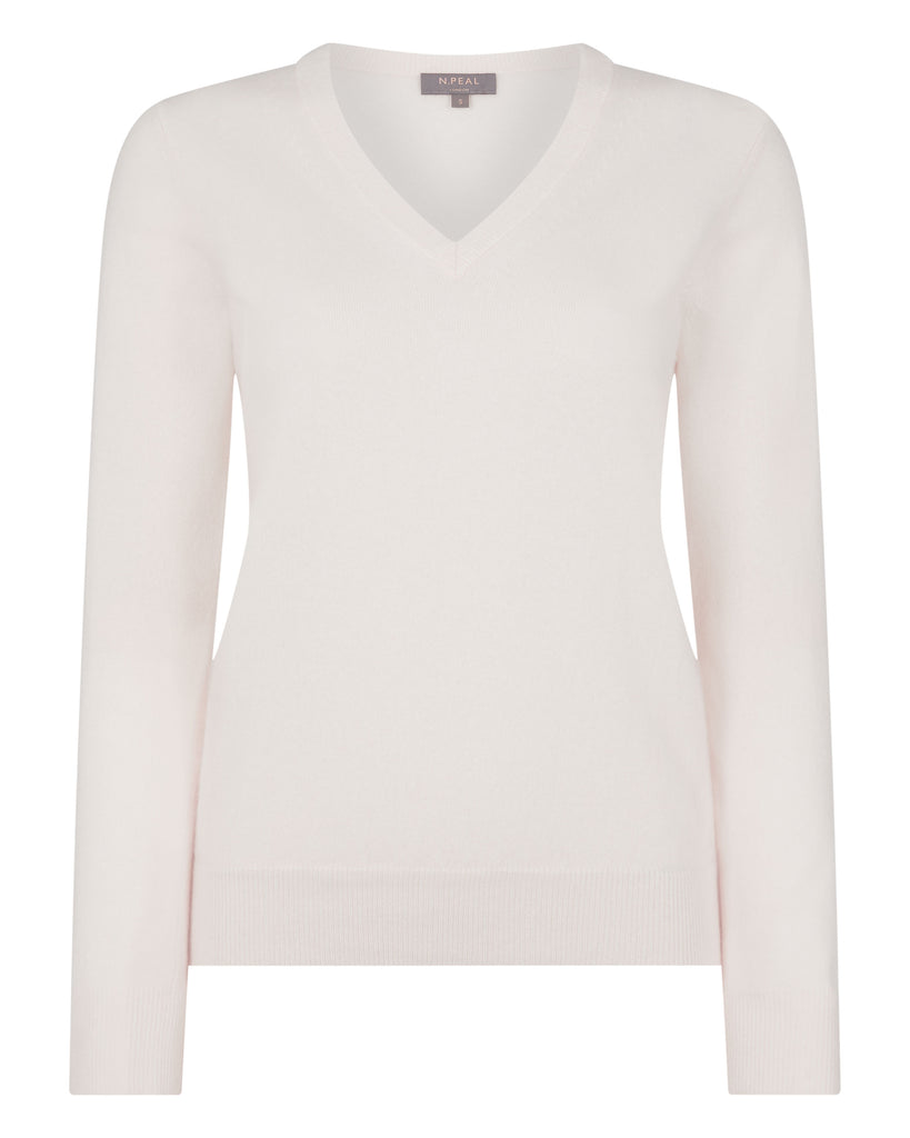 Women's Phoebe V Neck Cashmere Jumper New Ivory White