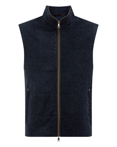 N.Peal Men's Belgravia Cashmere Gilet Navy Melange
