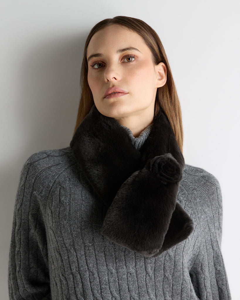 Women's Fur Neck Warmer Dark Chocolate Brown | N.Peal