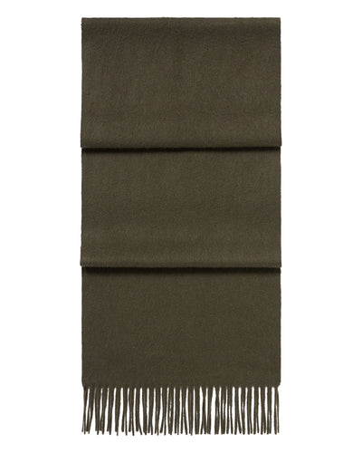 N.Peal Unisex Woven Cashmere Scarf Arabica Khaki Green