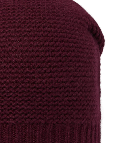 N.Peal Unisex Beanie Cashmere Hat Bordeaux Red