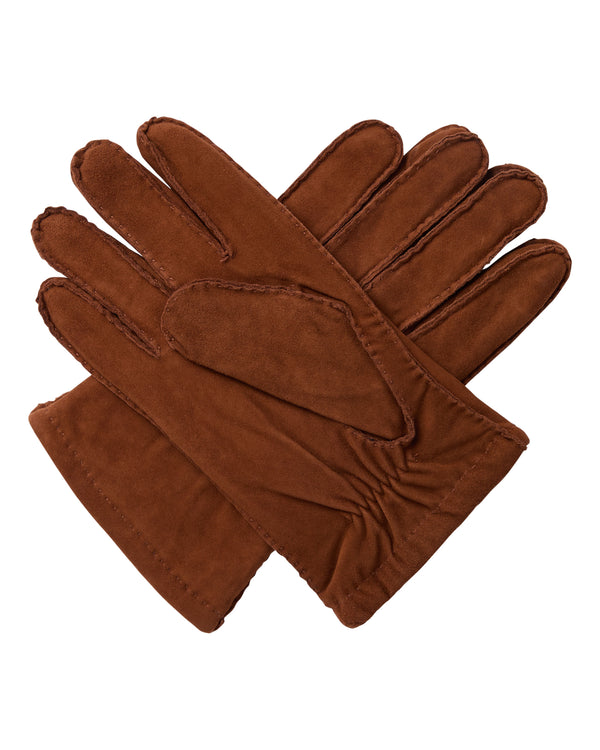 N.Peal Men's Lambskin Gloves Cognac Brown