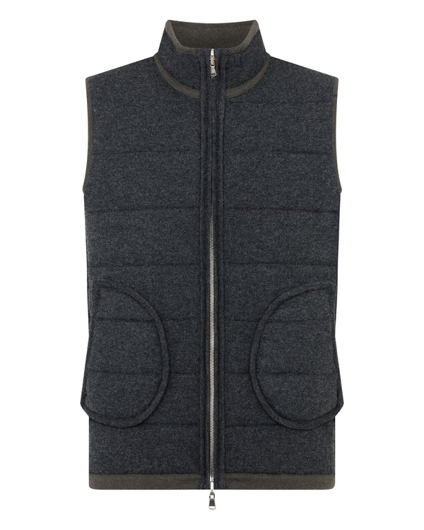 N.Peal Men's Mall Cashmere Gilet Arabica Khaki Green