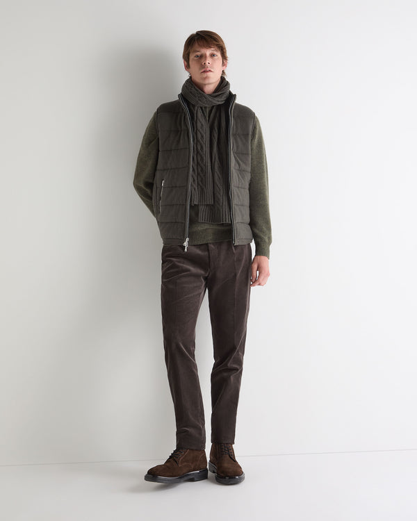 N.Peal Men's Mall Cashmere Gilet Arabica Khaki Green