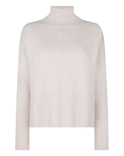 N.Peal Women's Mollie Metal Roll Neck Cashmere Jumper Frost White