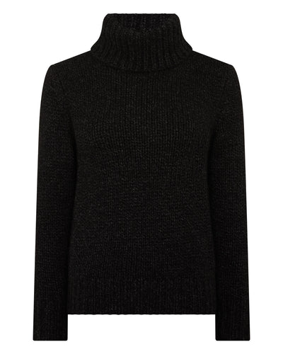 N.Peal Women's Hazel Hand Knit Cashmere Jumper Charcoal Grey Melange