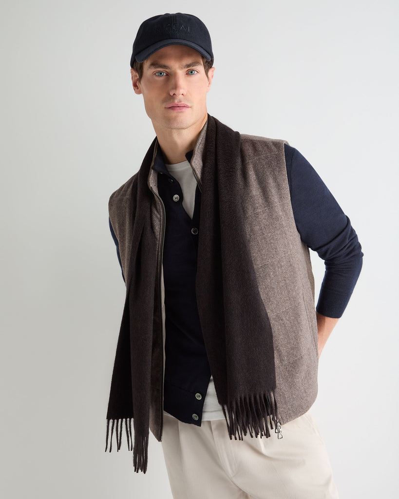 Unisex Woven Cashmere Scarf Cocoa Brown | N.Peal