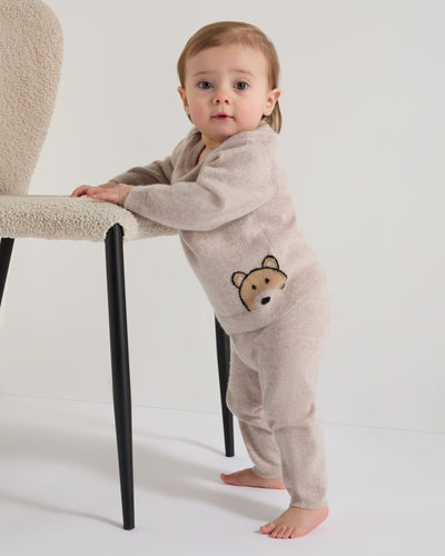 N.Peal Bear Cashmere Jumper Light Oatmeal Brown