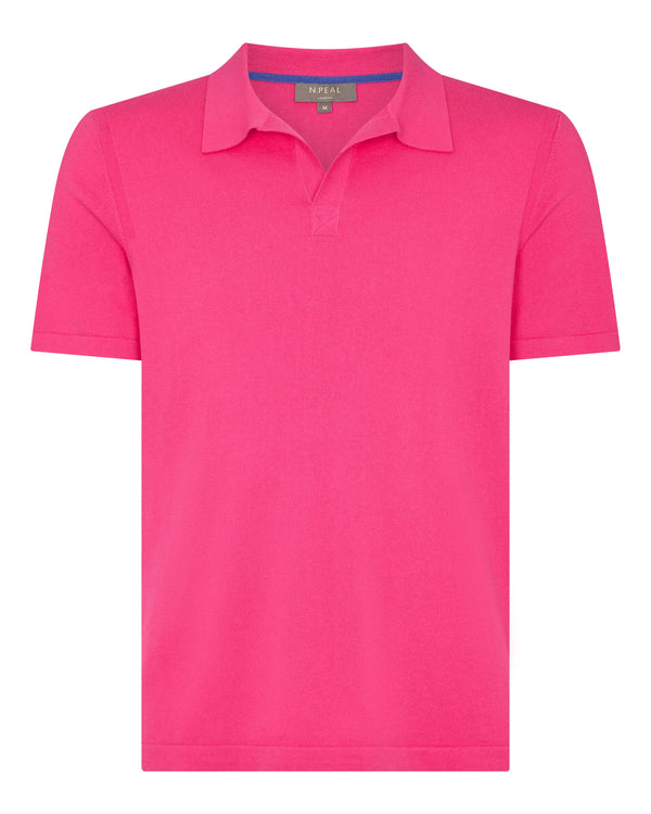 Men's Polo Cotton Cashmere T-Shirt Crush Pink