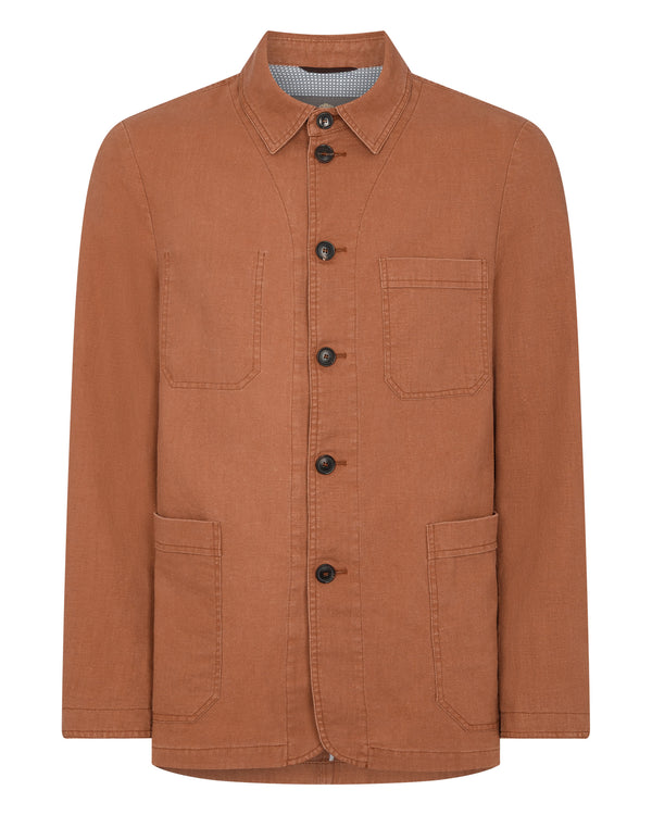 N.Peal Men's Minori Overshirt Orange