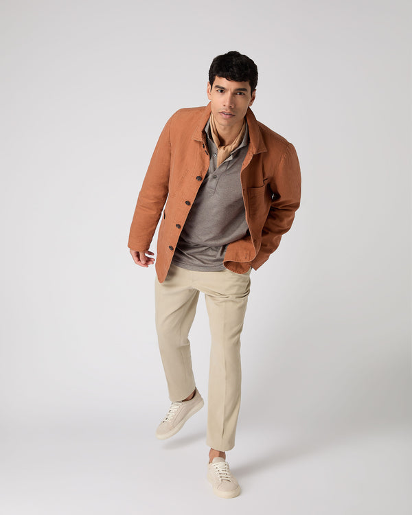 N.Peal Men's Minori Overshirt Orange