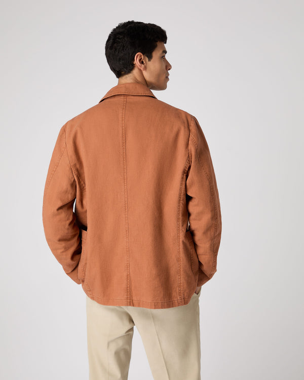 N.Peal Men's Minori Overshirt Orange