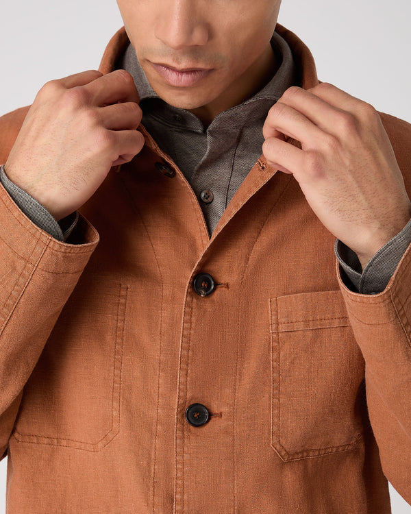 N.Peal Men's Minori Overshirt Orange