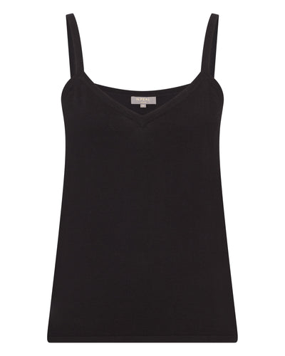 N.Peal Women's Cotton Cashmere Silk Camisole Black