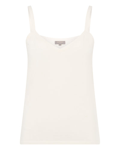 N.Peal Women's Cotton Cashmere Silk Camisole New Ivory White