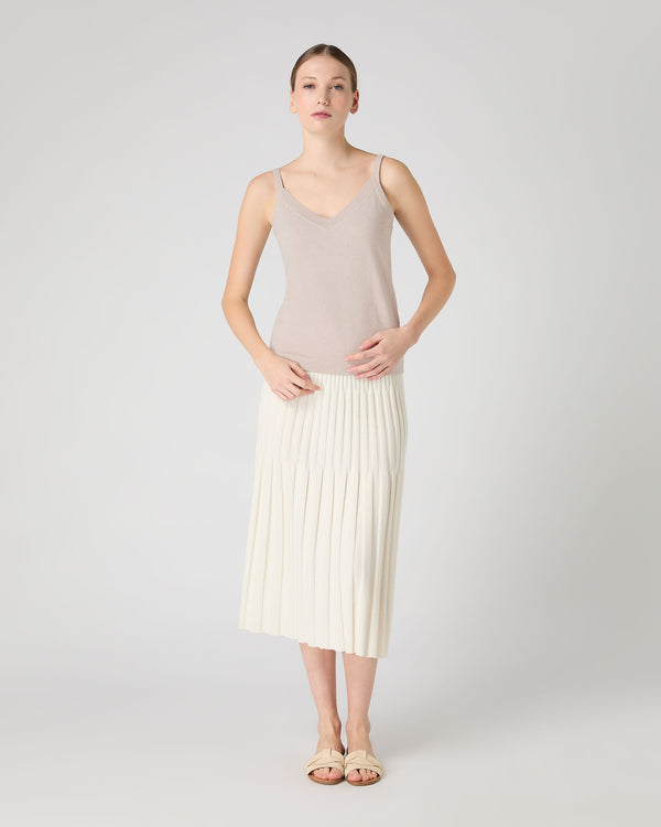 N.Peal Women's Cotton Cashmere Camisole Sandstone Brown
