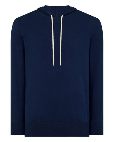 N.Peal Men's Cotton Cashere Silk Hoodie French Blue