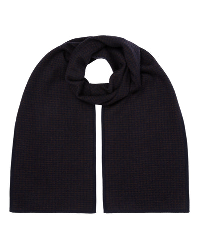 N.PEAL x TUCCI SUPERFINE HERRINGBONE SCARF Navy Blue