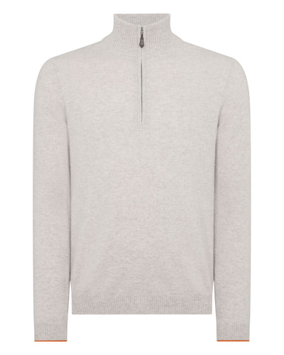 N.PEAL x TUCCI HALF ZIP Pebble Grey