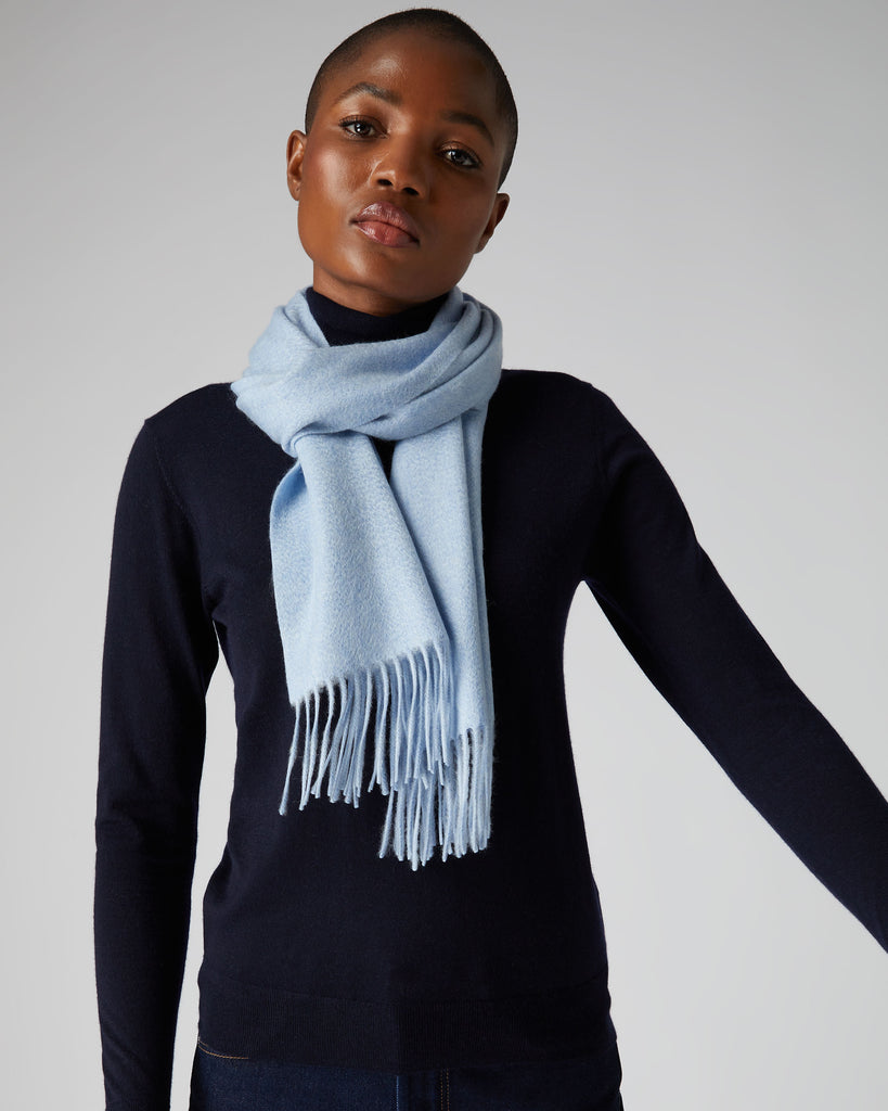 Unisex Woven Cashmere Scarf Cornflower Blue - Main Image