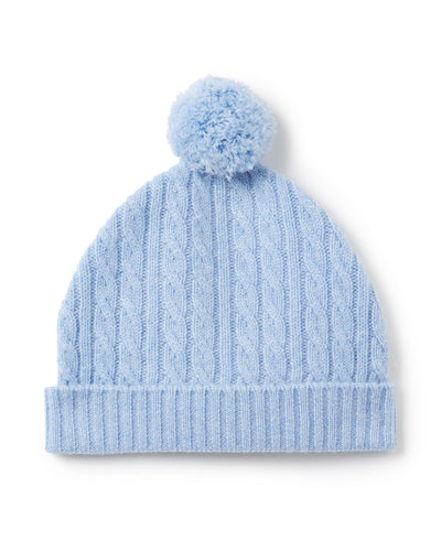 N.Peal Cashmere Cable Hat Cornflower Blue