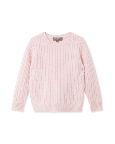 N.Peal Cable Cashmere Jumper Pale Pink