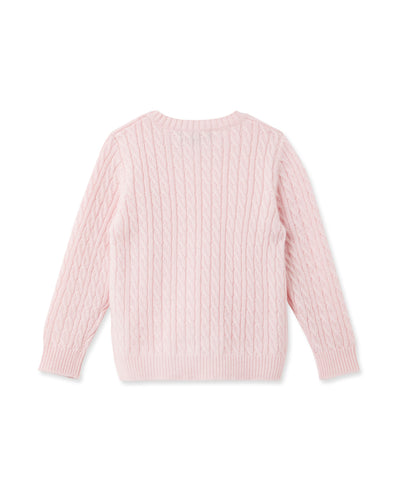 N.Peal Cable Cashmere Jumper Pale Pink