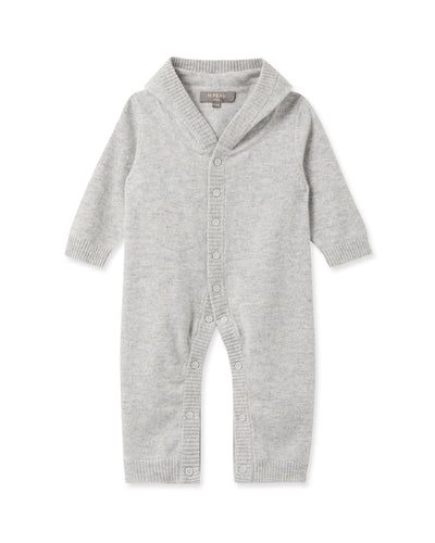 N.Peal Panda Cashmere Sleepsuit Fumo Grey