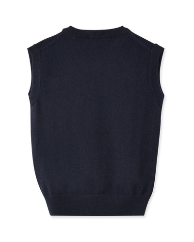 N.Peal Boys Cashmere Slipover Navy Blue