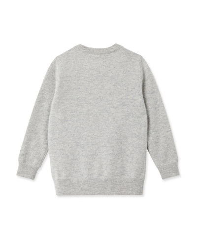 N.Peal Boys Round Neck Cashmere Jumper Fumo Grey