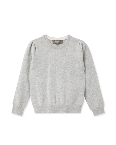 N.Peal Girls Round Neck Cashmere Jumper Fumo Grey