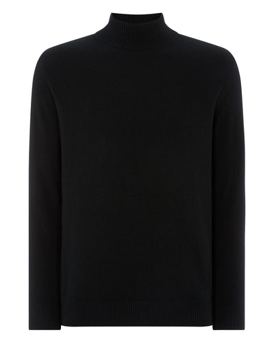 N.Peal Men's Mayfair Turtle Neck Cashmere Jumper Black