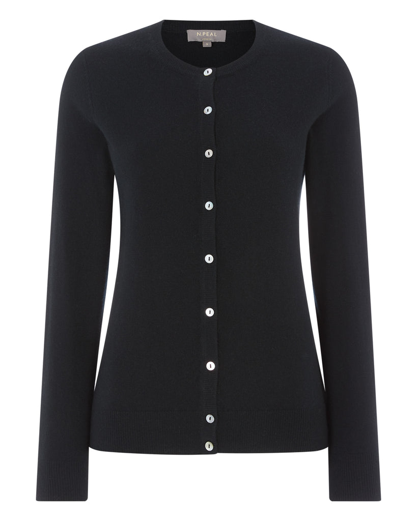 Women's Olivia Round Neck Cashmere Cardigan Black | N.Peal