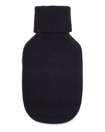 N.Peal Unisex Knitted Cashmere Hot Water Bottle Cover Navy Blue