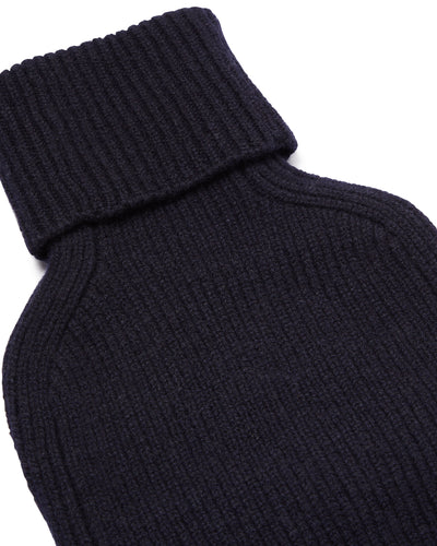 N.Peal Unisex Knitted Cashmere Hot Water Bottle Cover Navy Blue