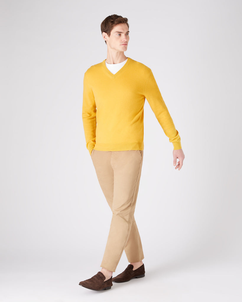 Yellow sweater outfit mens on sale