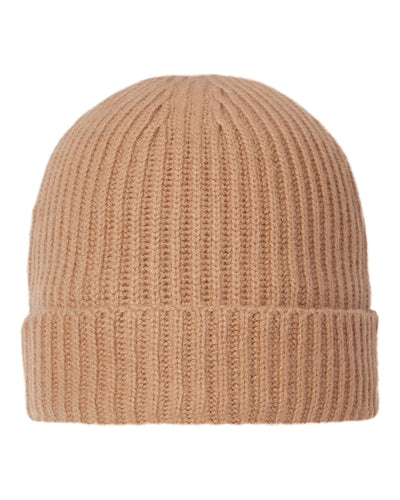 N.Peal Unisex Ribbed Cashmere Hat Dark Camel Brown