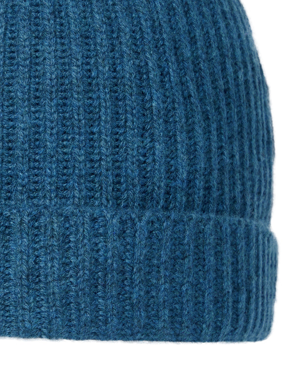 N.Peal Unisex Ribbed Cashmere Hat Lagoon Blue