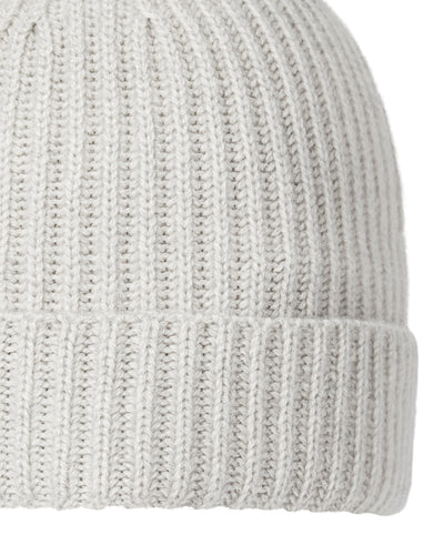 N.Peal Unisex Ribbed Cashmere Hat Pebble Grey