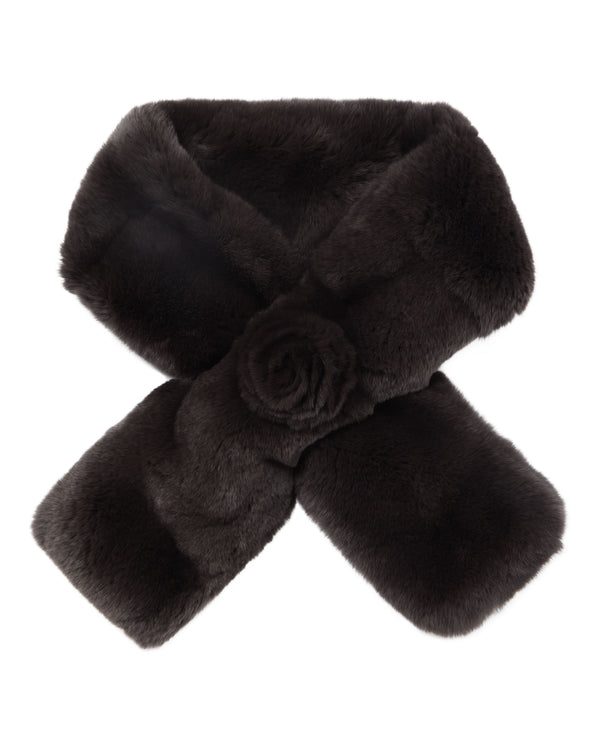 N.Peal Women's Fur Neck Warmer Dark Brown