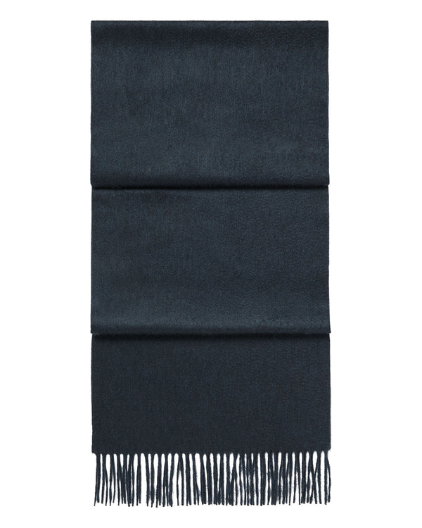 N.Peal Unisex Large Woven Cashmere Scarf Grigio Blue