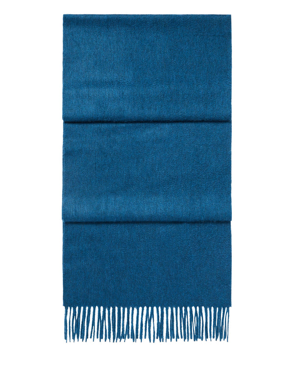 N.Peal Unisex Large Woven Cashmere Scarf Lagoon Blue