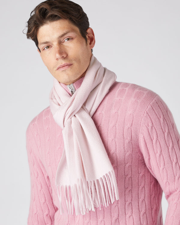 N.Peal Unisex Large Woven Cashmere Scarf Quartz Pink