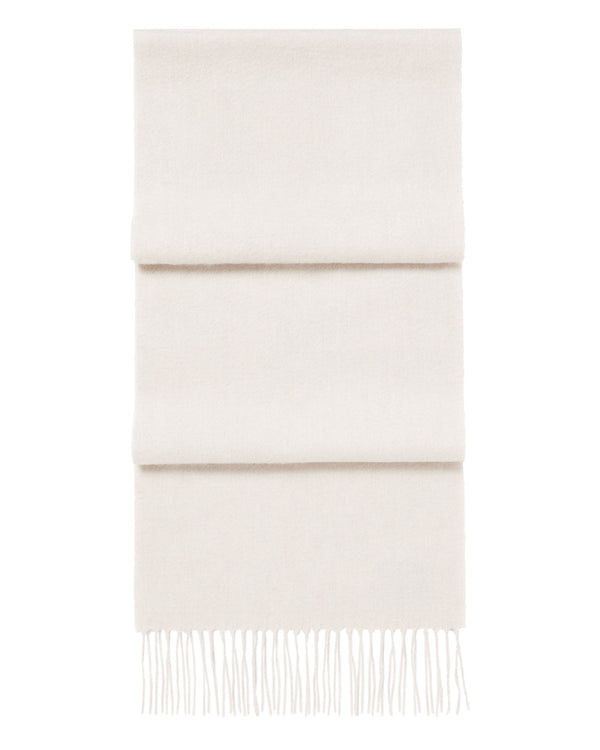 N.Peal Unisex Woven Cashmere Scarf Ecru White