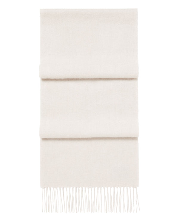 N.Peal Unisex Woven Cashmere Scarf Ecru White