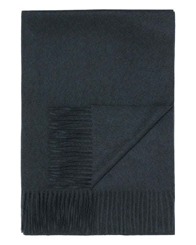 N.Peal Women's Woven Cashmere Shawl Grigio Blue